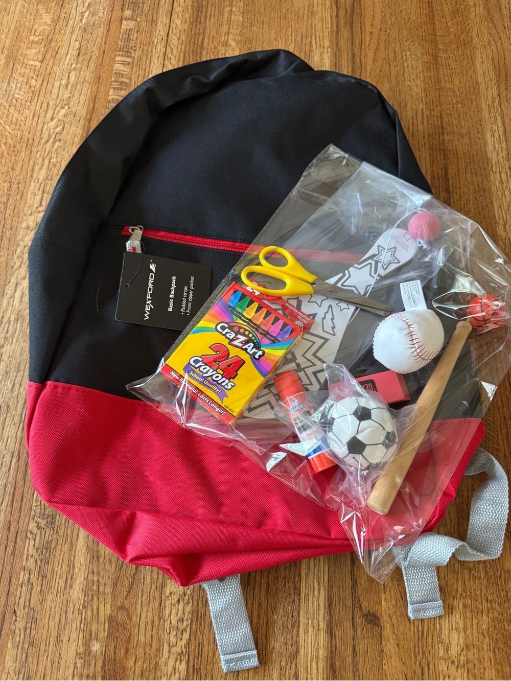 NWT Wexford Black & Red Backpack Bundle + School Supplies, Craft & Activity Lot
